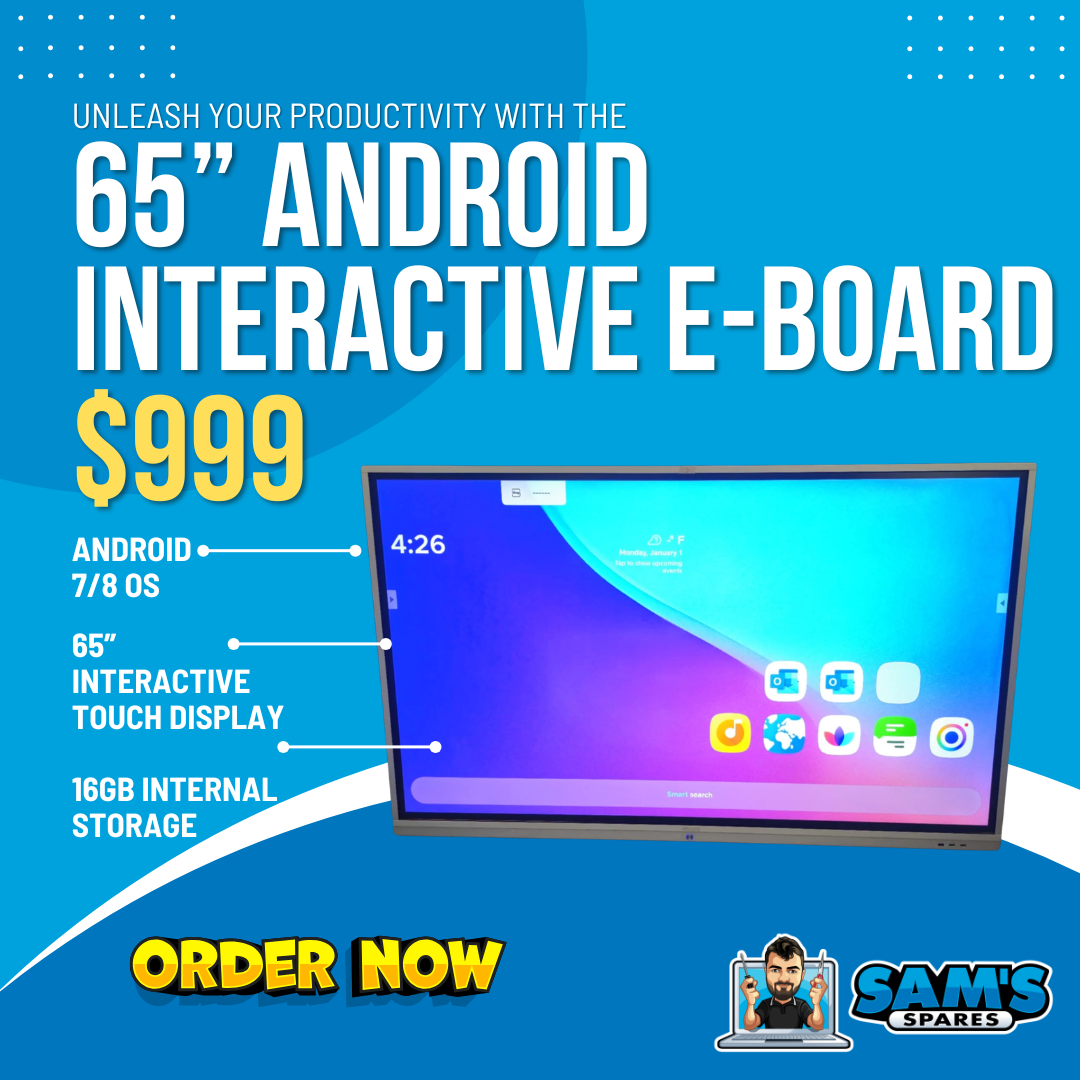 Refurbished 65” Android Interactive Touchscreen E-Board (Wall bracket Included)