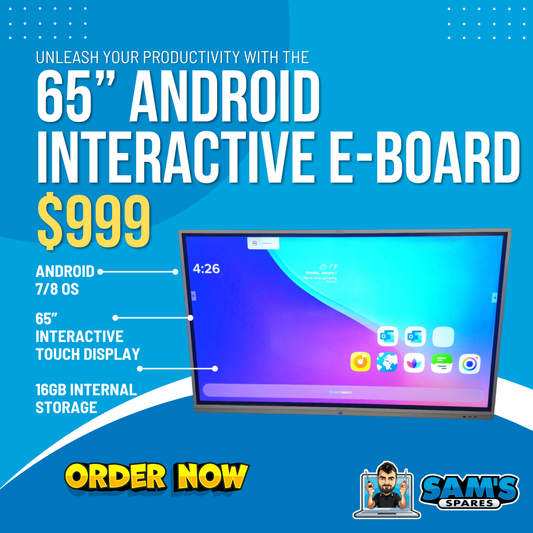 Refurbished 65” Android Interactive Touchscreen E-Board (Wall bracket Included)