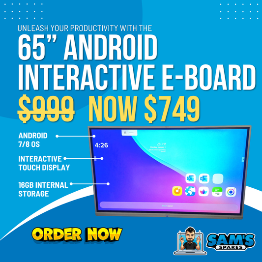 Refurbished 65” Android Interactive Touchscreen E-Board (Wall bracket Included)