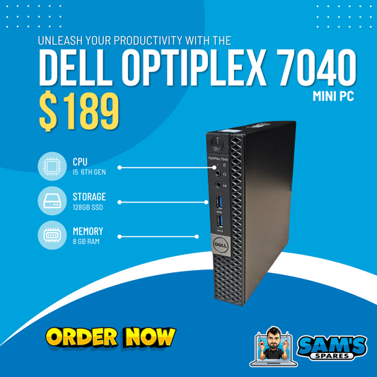 Refurbished Dell Optiplex 7040 Mini PC / i5 6th Gen / 8GB / 128GB / W10