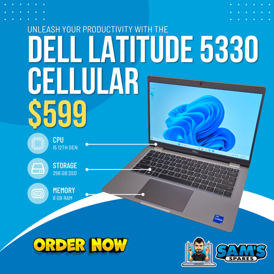 Refurbished Dell Latitude 5330 / i5 12th Gen / 8GB / 256GB / Touch Screen / Cellular / Win 11 (Get One Give One)