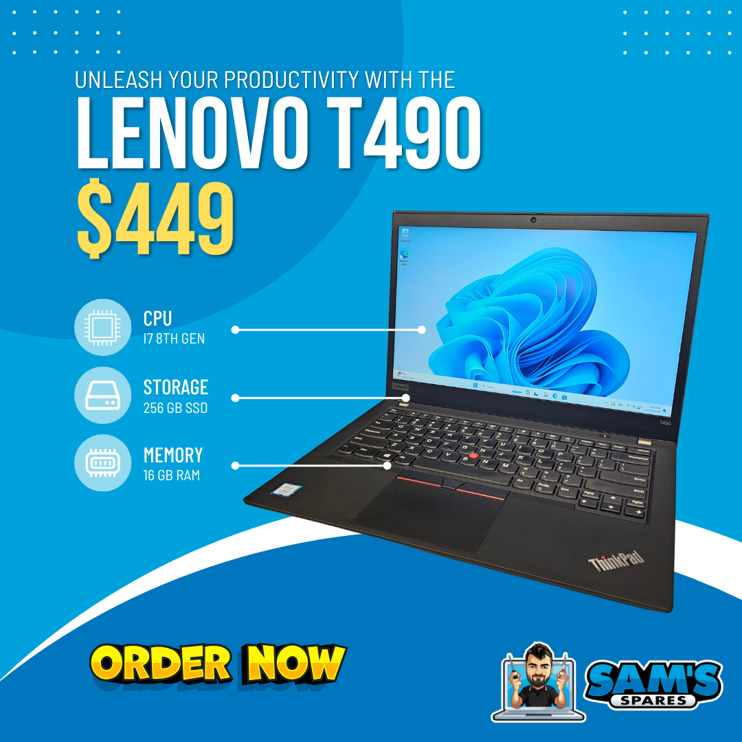 Refurbished Lenovo T490 Laptop / i7 8th Gen / 16GB / 256GB / W11  (Get One Give One)
