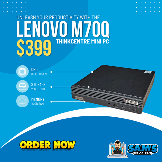 Refurbished Lenovo ThinkCentre M70q Mini PC / i5 10th Gen / 256GB / 16GB RAM / W11 (Get One Give One)