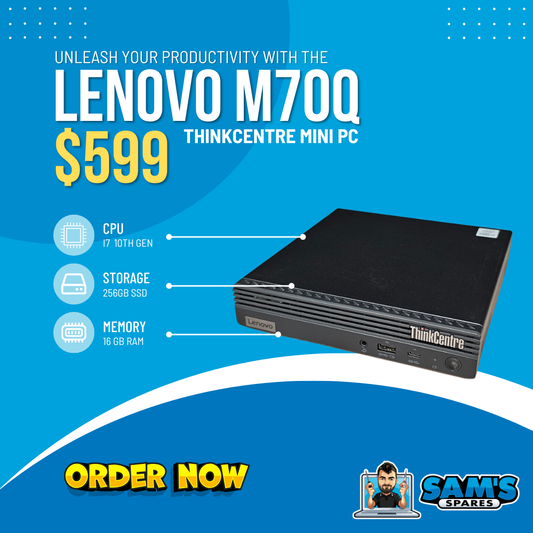Refurbished Lenovo ThinkCentre M70q Mini PC / i7 10th Gen / 256GB / 16GB RAM / W11 (Get One Give One)