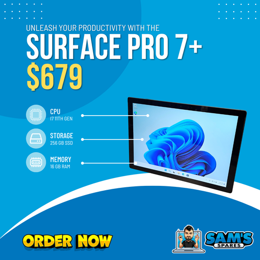 Refurbished Microsoft Surface Pro 7+ (Tablet Only)  / i7 11th Gen / 16GB / 256GB / Touch / W11 (Get One Give One)