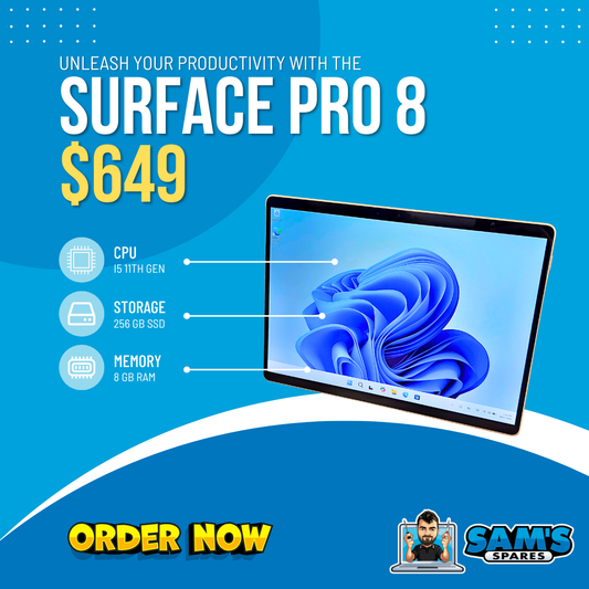 Refurbished Microsoft Surface Pro 8 (Tablet Only) / i5 11th Gen / 8GB / 256GB / Touch / W11 (Get One Give One)
