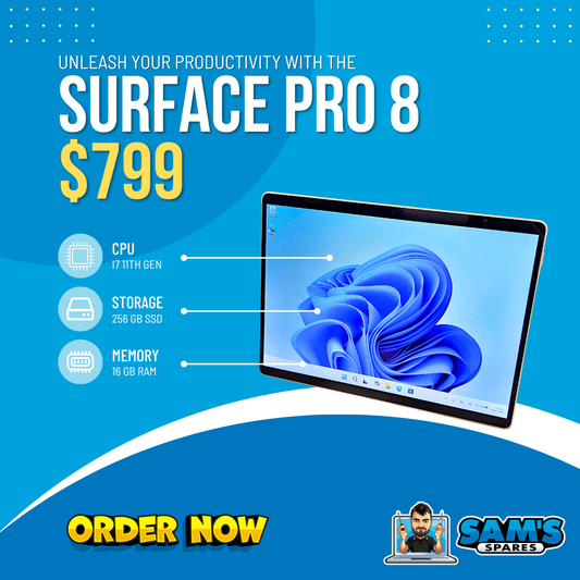 Refurbished Microsoft Surface Pro 8 (Tablet Only) / i7 11th Gen / 16GB / 256GB / Touch / Cellular / W11 (Get One Give One)