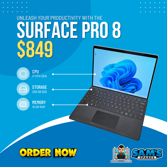Refurbished Microsoft Surface Pro 8 / i7 11th Gen / 16GB / 256GB / Touch / Cellular / W11 (Get One Give One)